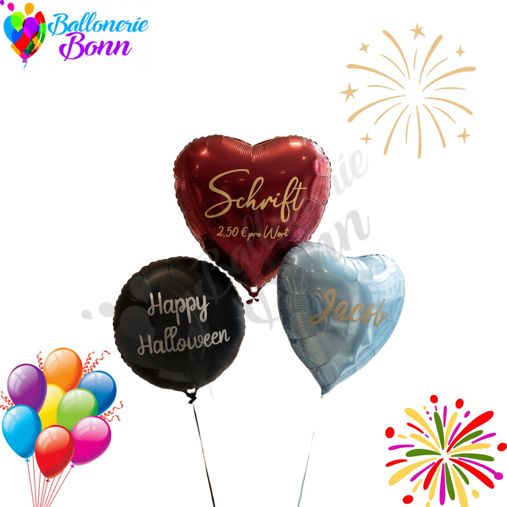 Personalisierbarer Folienballon Herz (40 cm - Satin)