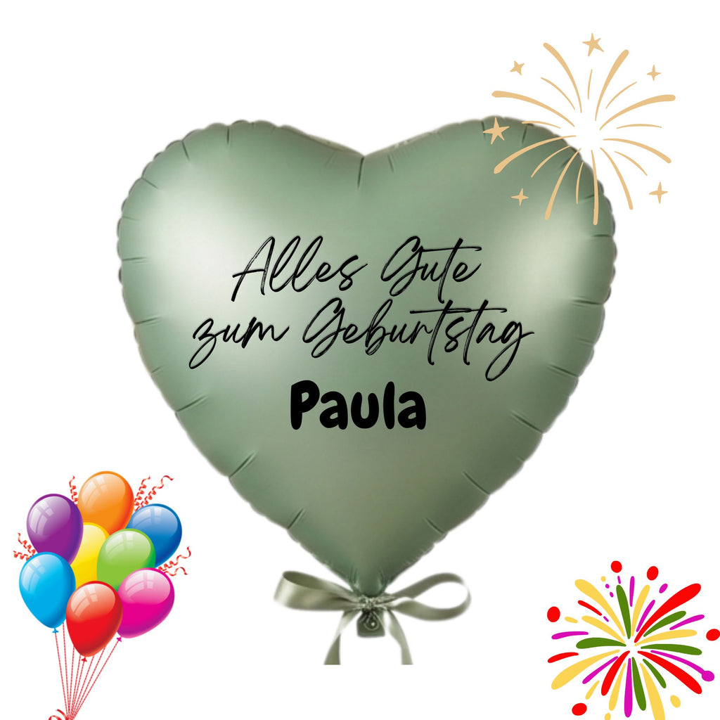 Personalisierbarer Folienballon Herz (40 cm - Satin)