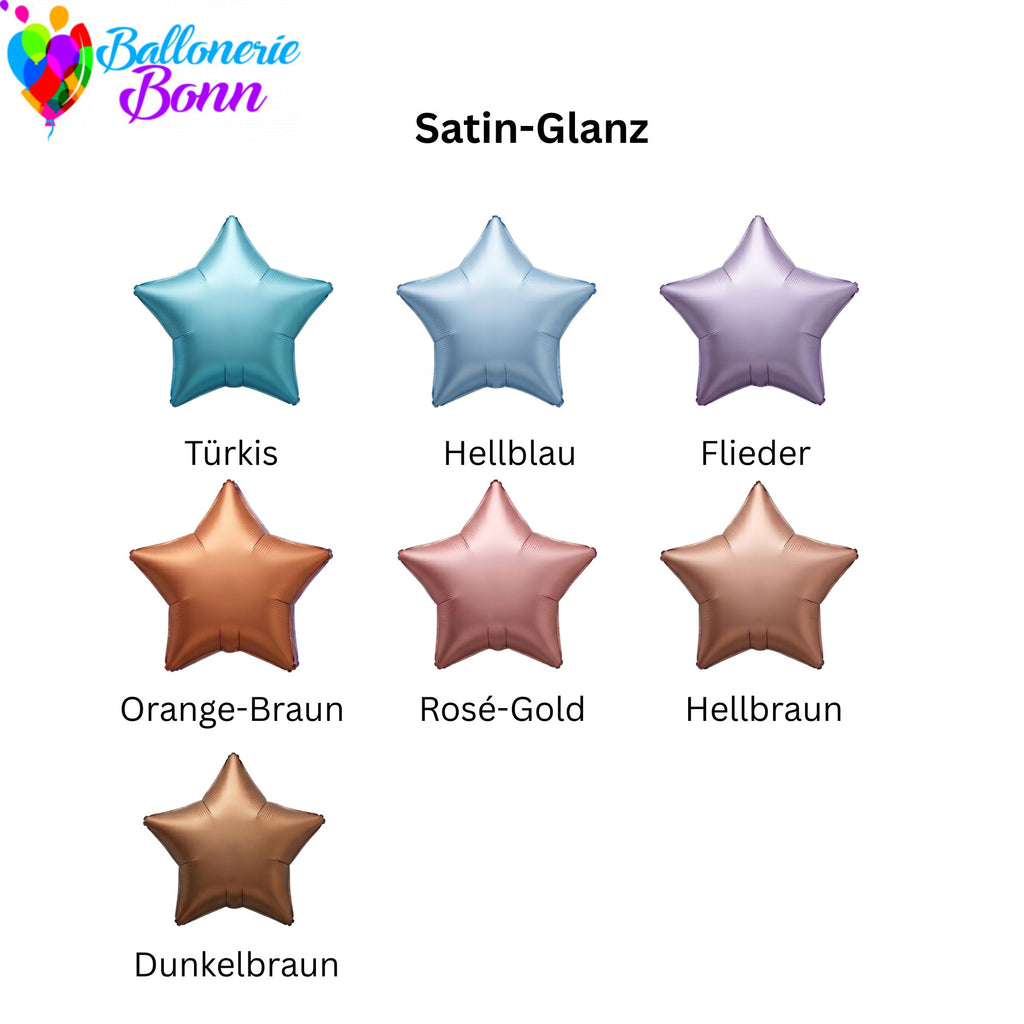 Personalisierbarer Folienballon Stern (40 cm- Satin)