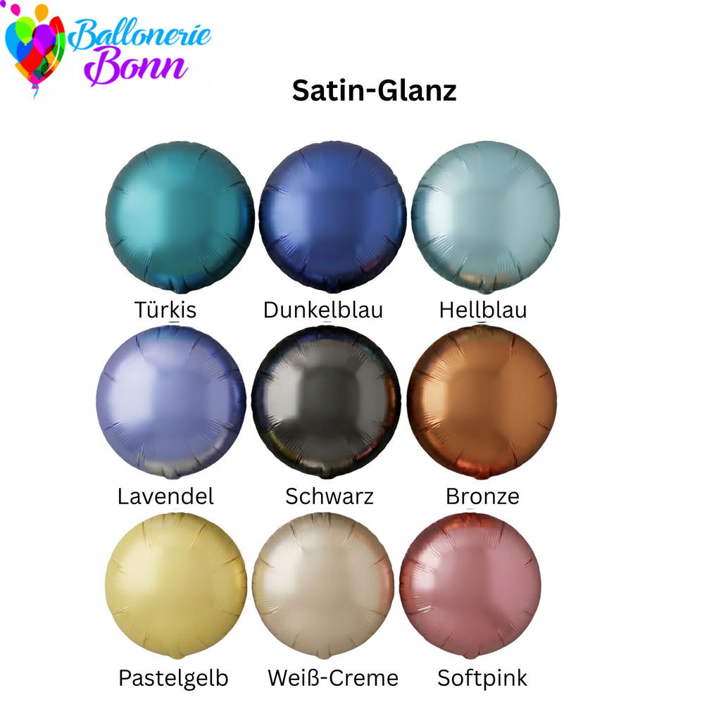 Personalisierbarer Folienballon Rund (40 cm - Satin)