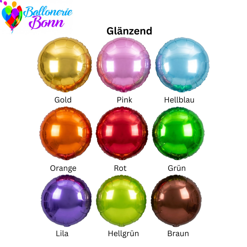 Personalisierbarer Folienballon Rund (40 cm - Glänzend)